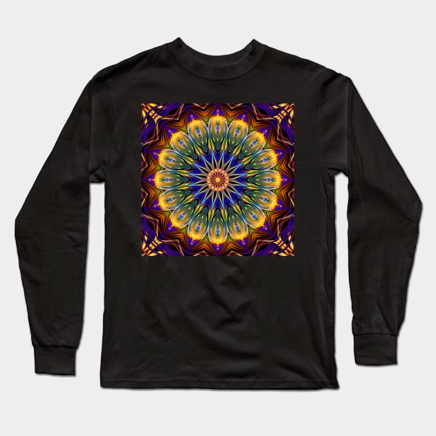 Mandala Colorful Graphic Art Jewel Tones Design face masks, Phone Cases, Apparel & Gifts Long Sleeve T-Shirt by tamdevo1